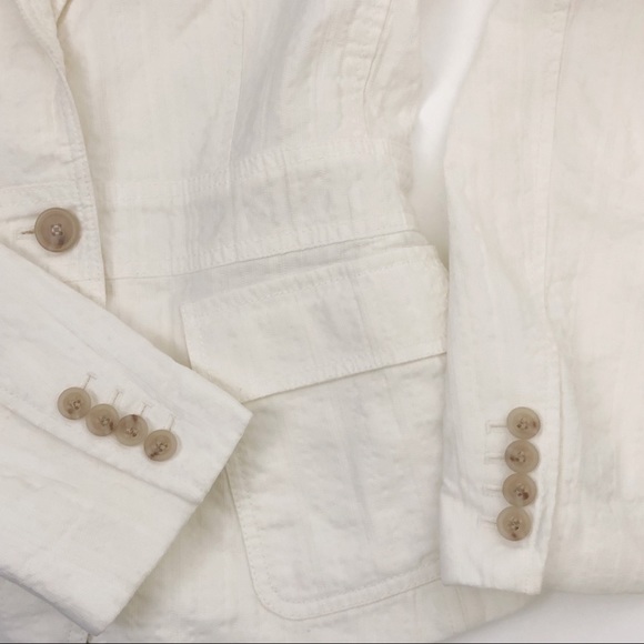 J.Crew white cotton & linen blazer jacket size 4 - Picture 7 of 7